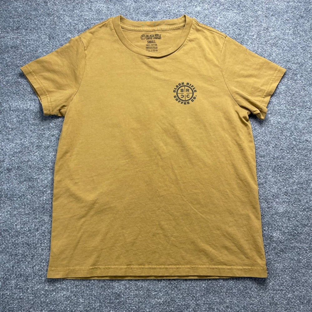 Black Rifle Coffee Co Women Small Yellow Graphic T-Shirt BRCC Tactical Van Logo